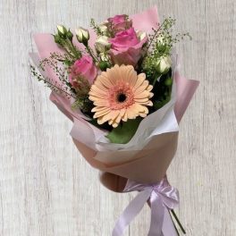 Gerbera és Rózsa csokor