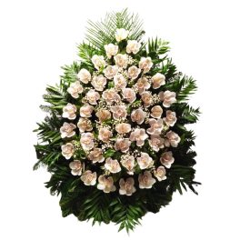 ŐRZÖTT EMLÉK – CSEPP ALAKÚ ÁLLÓ ORCHIDEAKOSZORÚ